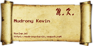 Mudrony Kevin névjegykártya
